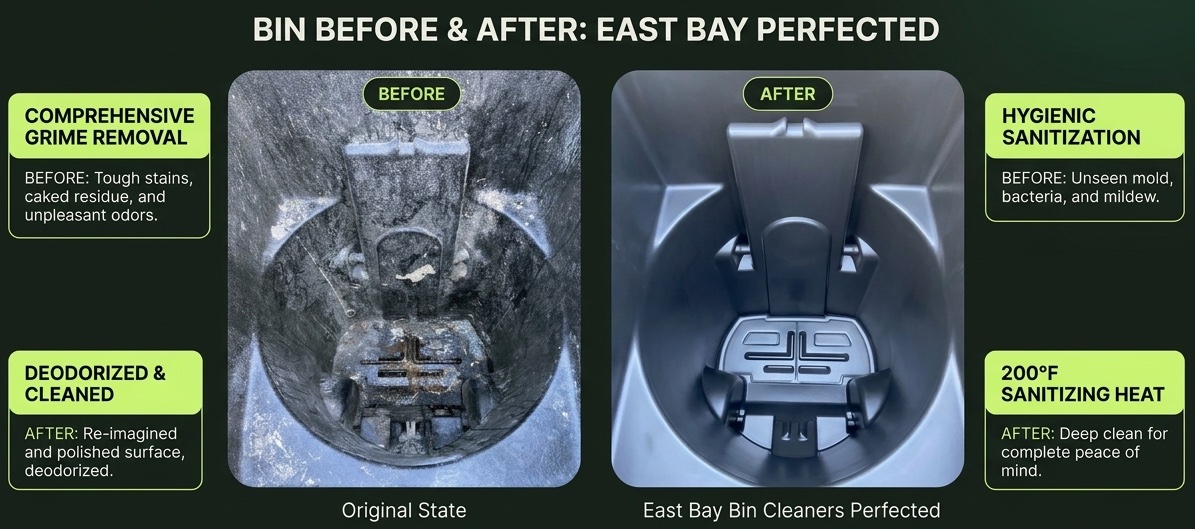 Before and after bin cleaning — East Bay Bin Cleaners